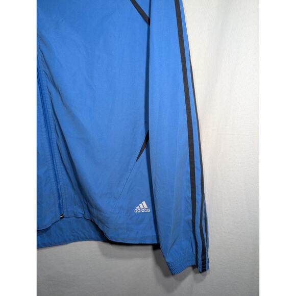 Adidas Womens Full Zip Track Jacket Sz Large Running Light Blue 3 Stripes Y2K - Picture 2 of 6